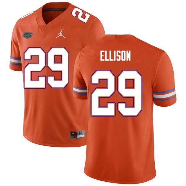Men #29 Khamal Ellison Florida Gators College Football Jersey Orange